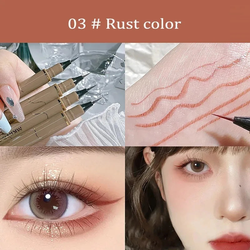0.005mm Waterproof Liquid Eyeliner Matte Long Lasting Quick Dry Ultra-thin Eyeliner Lower Eyelash Pen Non Smudging Korean Makeup