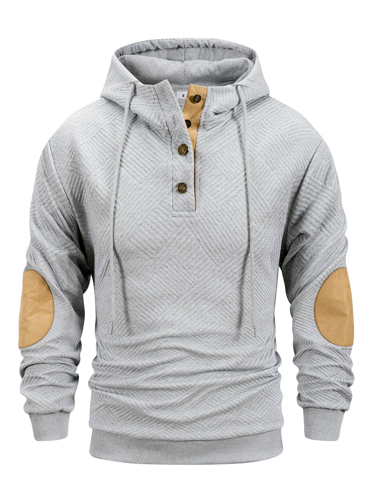 Men's 1/4 Button Hooded Sweatshirt - Casual Long Sleeve Pullover