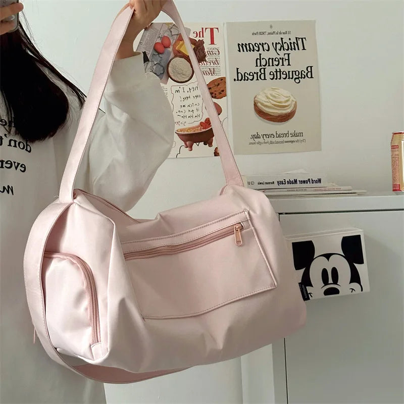2026 New Women Large Capacity Canvas Crossbody Travel Tote Bag Casual Shoulder Messenger Bag Sports Yoga Satchel Handbags Female