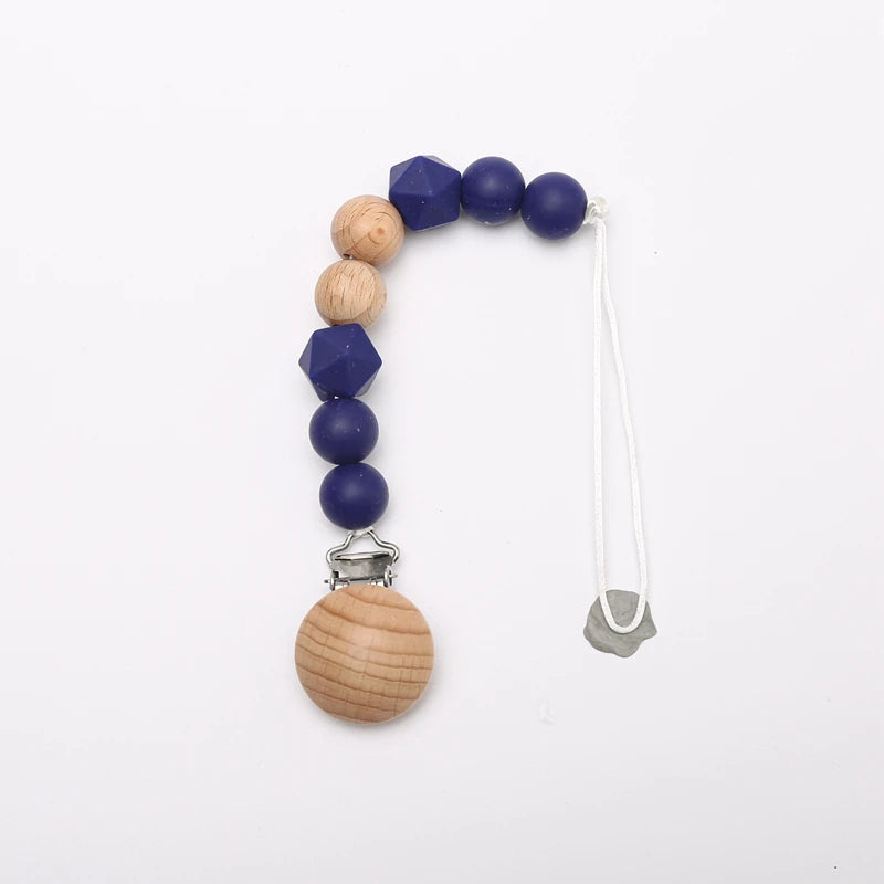 Pacifier Clip For Newborns Premium Safe Teething Clip With Silicone Flower Beads