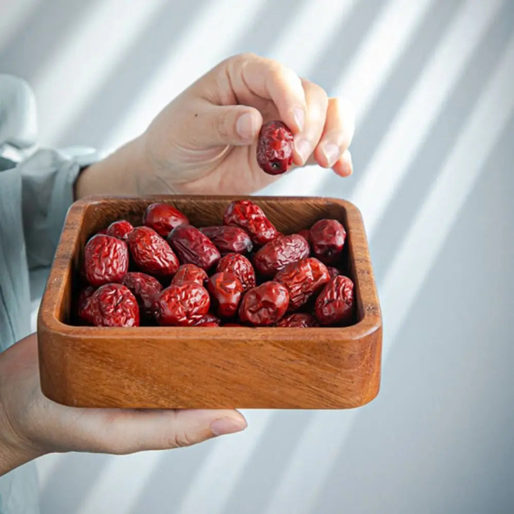 Japanese Style Wooden Fruit and Snack Tray - Round/Square Stackable