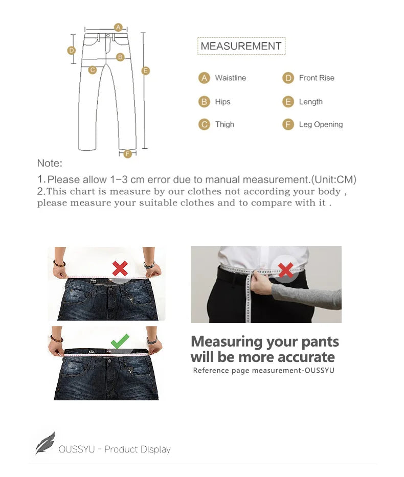Summer Thin Men's Elastic Cotton Jeans Fashion Business Straight Casual Denim Pants Male Work Clothes Slim Trousers Plus Size 40