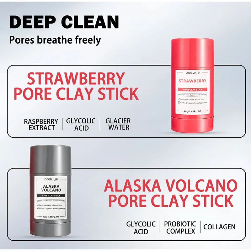 Deep Cleansing Mugwort Volcanic Mud Mask Stick Remove Blackheads Pore Control Oil Balancing Facial Clay Mask Gentle Skin Care