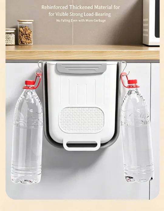 Cubo de basura plegable montado en la pared de la cocina, cubo de basura colgante para armario del hogar, cubo de basura colgante clasificado, accesorios de cocina