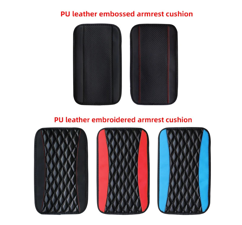 Car Armrest Cover Mat Universal PU Leather Ethnic Style Print Waterproof Non Slip Storage Box Pad Auto Styling Interior Accessor
