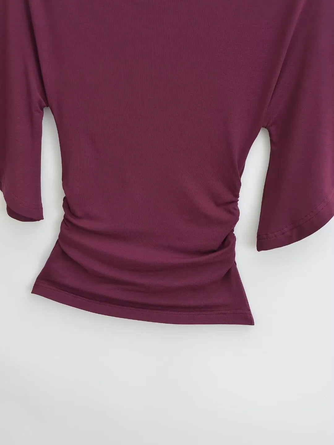 Korean style Women Summer Sexy Bat Sleeve Slash Neck Off Shoulder T-shirt Cinching Waist Solid Slim Top