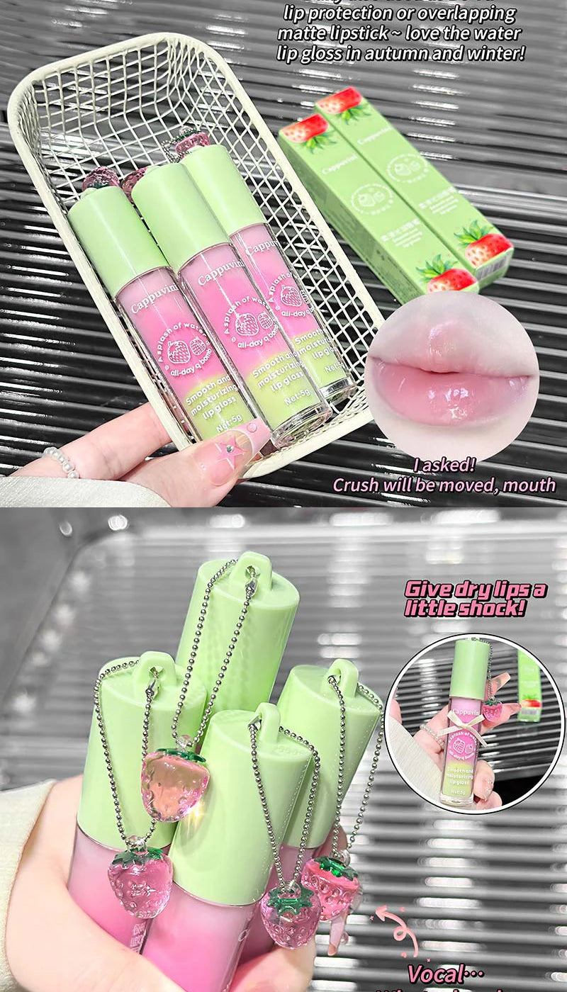 Cappuvini Lip Balm Water Light Moisturizing Hydrating Anti-Wrinkle Lip Care Korean Style Plump Lips Low Price Mirror Type Unisex Winter Essential