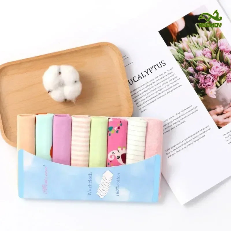 8Pcs Cotton Newborn Baby Towels Set Saliva Towel Nursing Towel Baby Boys Girls Bebe Toalha Washcloth Handkerchief Cloth Wipes
