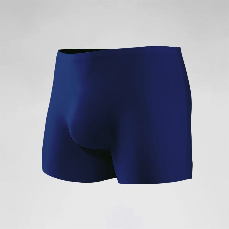 Men'S Underwear Men'S 3D Stamping Ice Silk Boxers Seamless Thin Boxers Lengthened Sports Summer Short Shorts Head