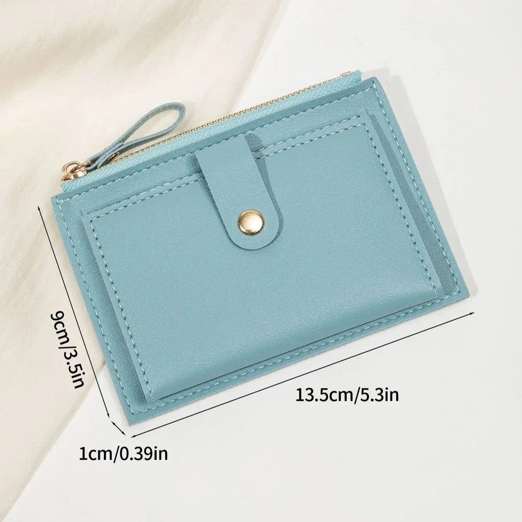 Minimalist and Fashionable Women's Short Card Bag Ultra-Thin Mini PU Leather Zero Wallet Women's Credit Card Holder Wallet