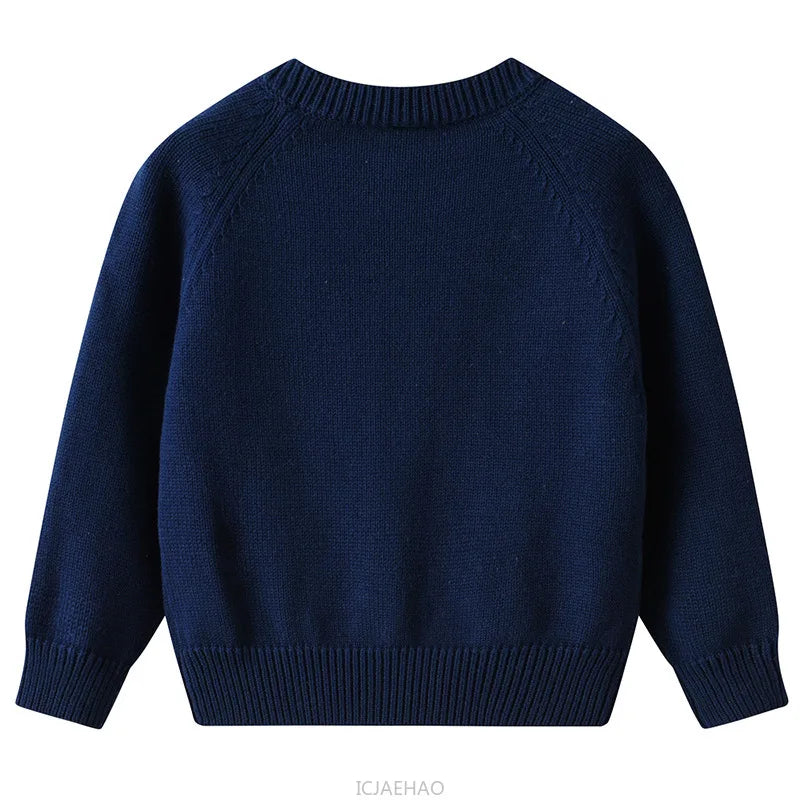 Teen Girl Clothes 2025 Children New Korean Cardigan Girls Knit Jacket Spring Autumn Outfit Style Costume Handmade Heart DIY Kids