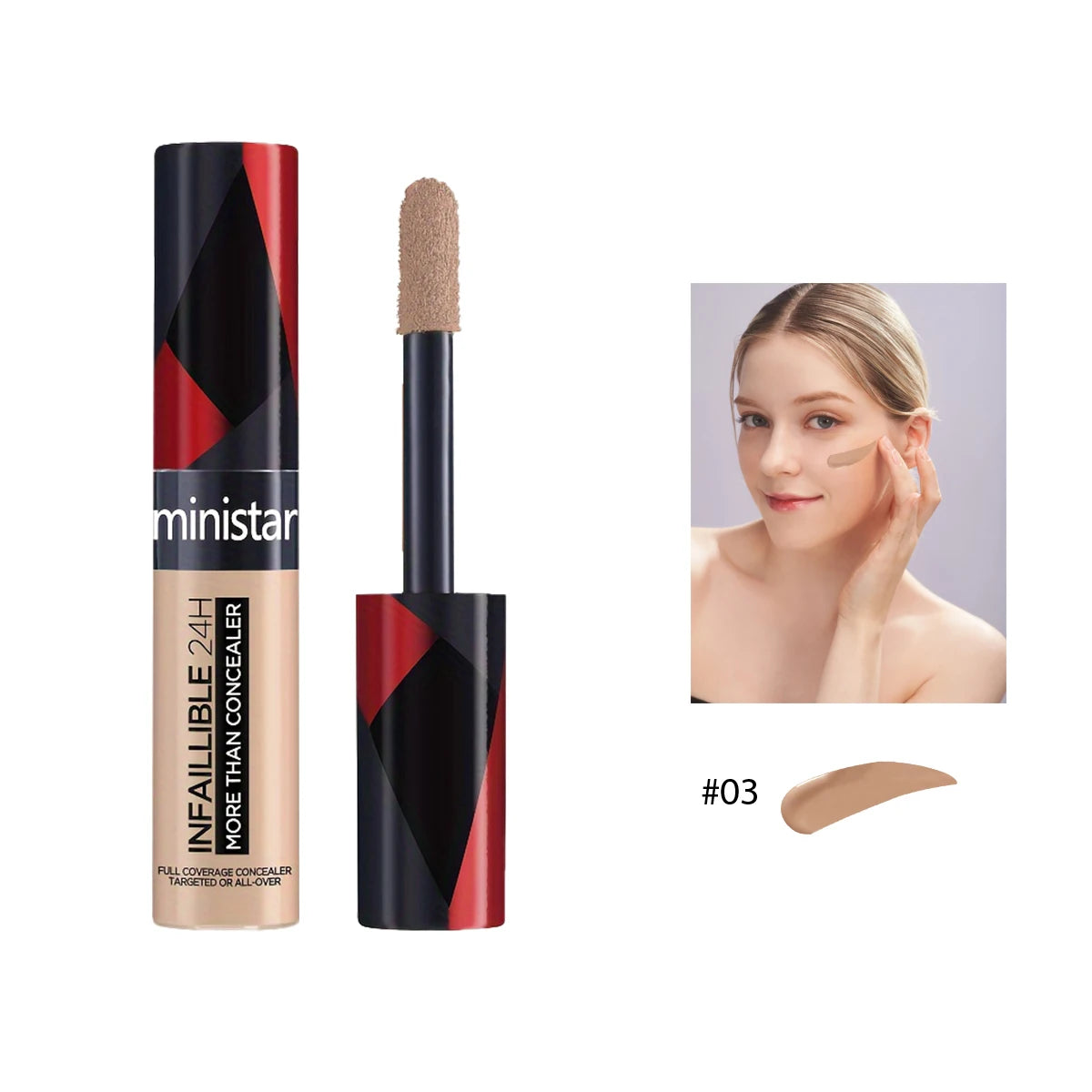 Full Coverage Concealer Waterproof Long Wear For All Skin Types Sweat Proof Stain Resistant Durable For Flawless Skin