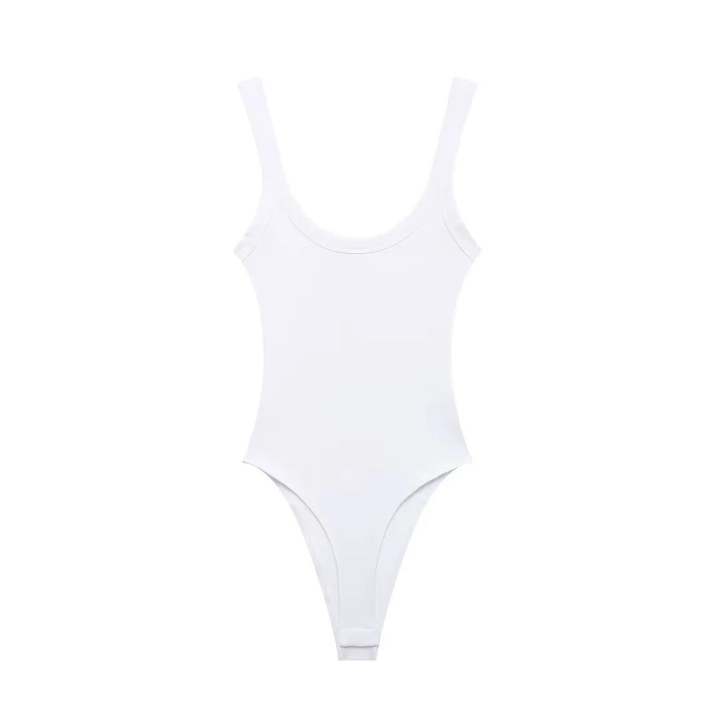 Skinny Ribbed Bodysuits for Women, O Neck, Straps, Snap-Button, Female Playsuits, Sexy Fashion