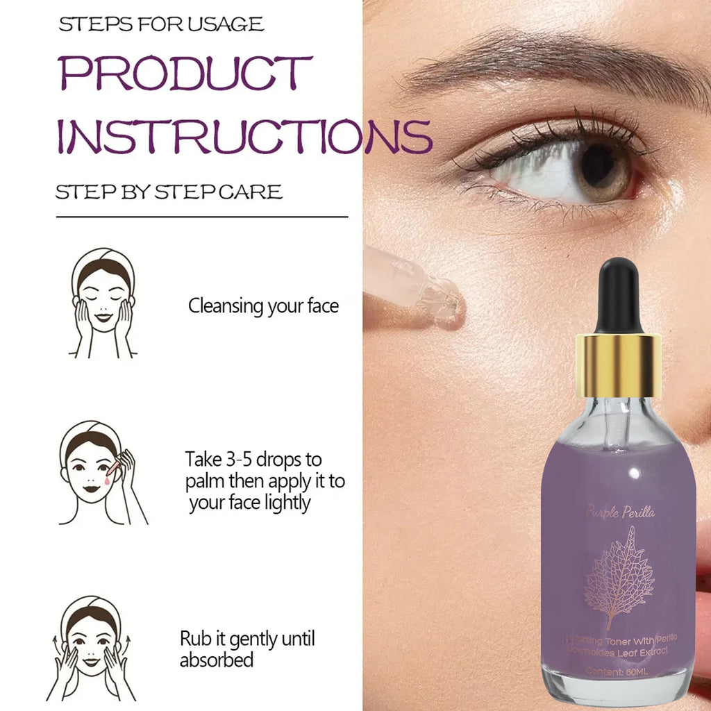 Amococo 2pcs Purple Perilla Calming Toner 60ml Each Soothing Essence for Sensitive Skin Helps Reduce Fine Lines Even Skin Tone K-Beauty