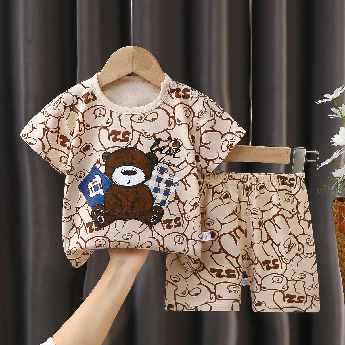 Children's Unisex Cotton T-Shirt and Shorts Set - Summer 2-Piece Outfit