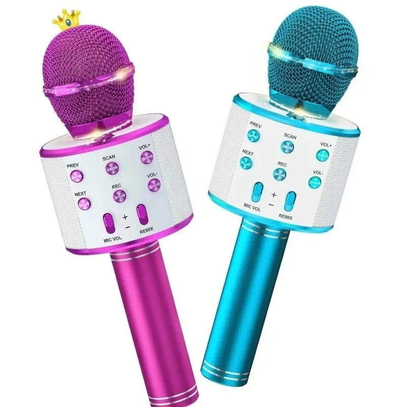 Kids Microphone for Singing, Wireless Bluetooth Karaoke Microphone for Adults, Toys for Girls Boys Gift for Birthday Party