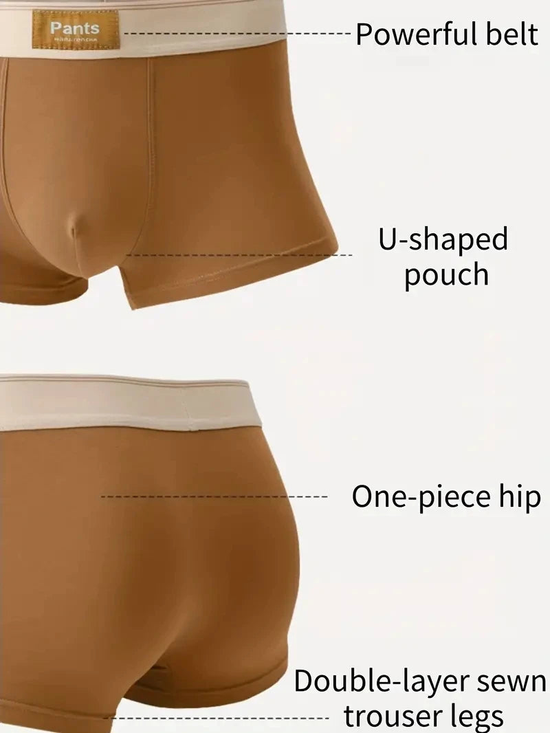 3Pcs Men Panties Cotton Boxershorts Man Underwear Mens Boxers Breathable U Convex Male Underpants Sexy Trunks