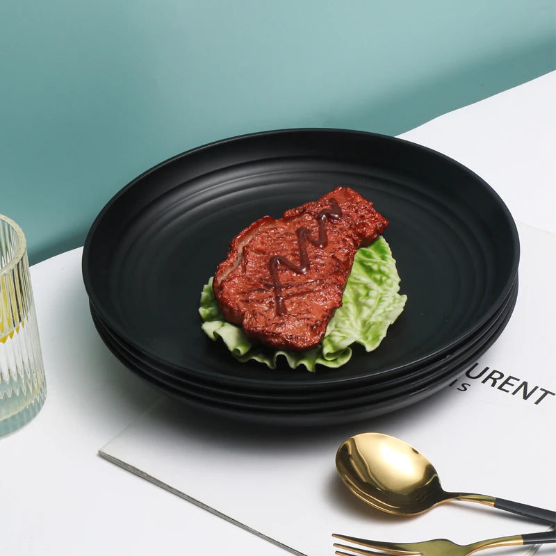 4/16pcs Plastic Plates (9 Inches in Diameter) Are Reusable and Suitable for Home Kitchens for Snacks, Desserts