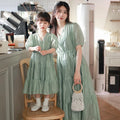 Mommy & Me Matching Dresses – White Green
