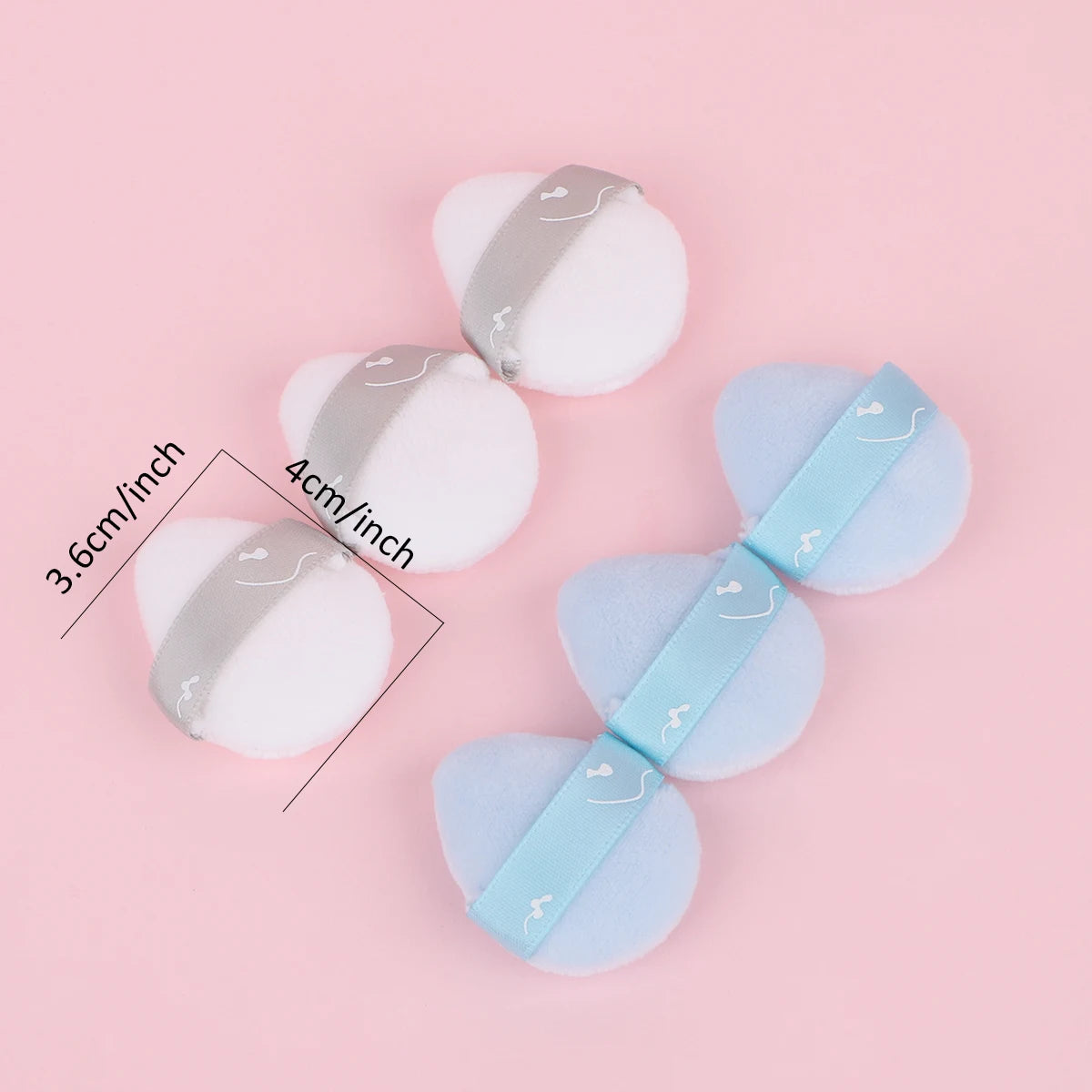 6 mini two-color powder puff suits with boxes, mini makeup samples, flocking powder puff soft jump, used for facial makeup.