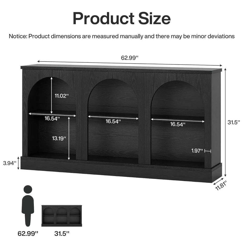Wooden Console Table With 3-Tier Storage Shelf, 63" Long Modern Farmhouse Sofa Table For Hallway Living Room Bedroom, Customized