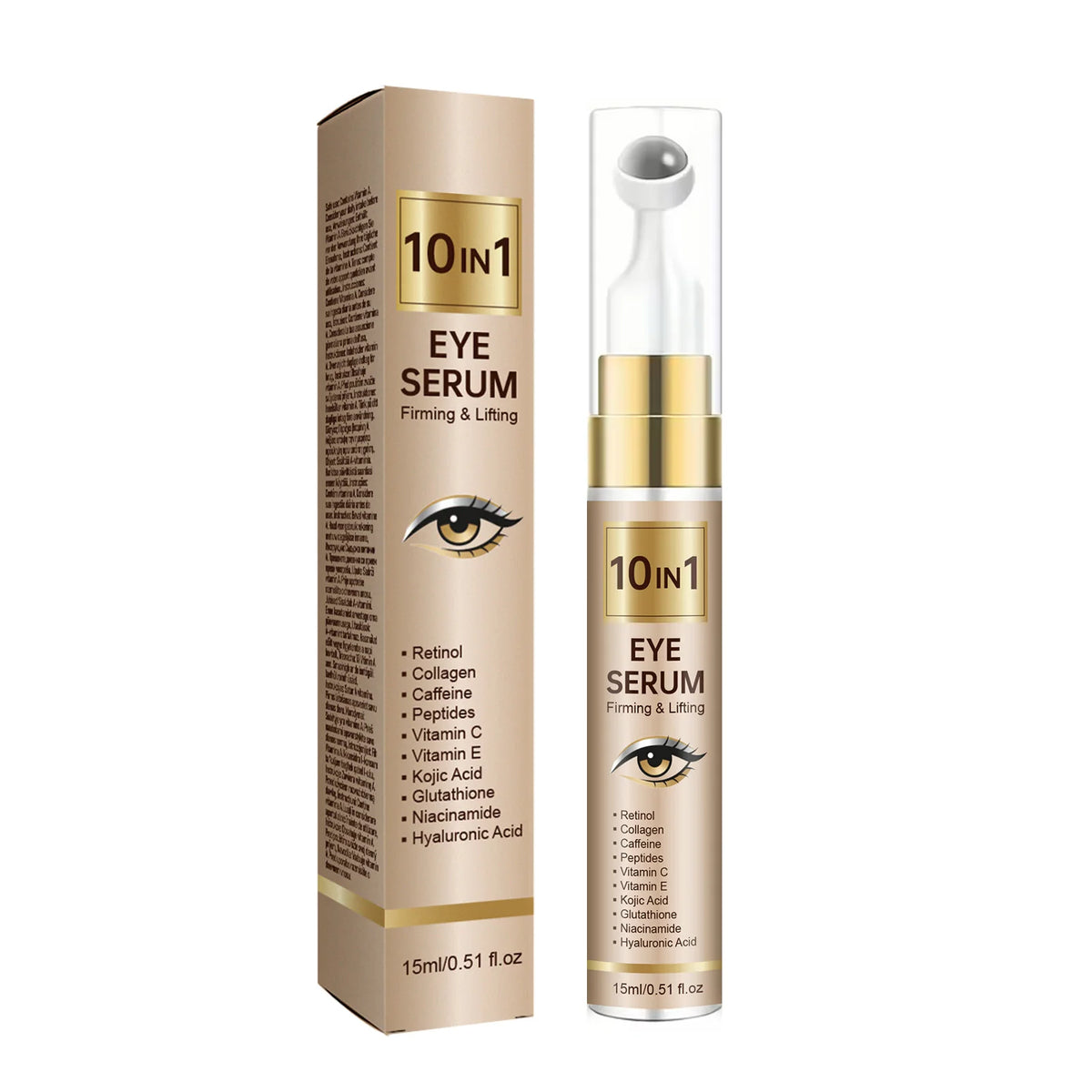 10-in-1 Roller Eye Serum 15ml - Retinol, Caffeine & Hyaluronic Acid
