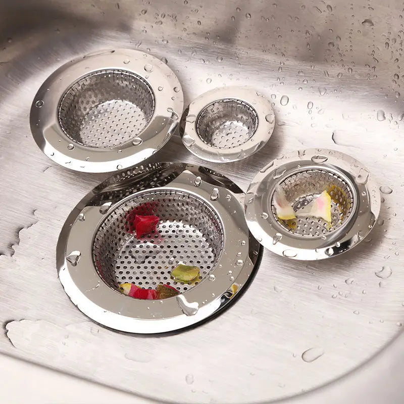1/2Pcs Kitchen Sink Filter Stainless Steel Mesh Drain Stopper Sewer Mesh Strainers Bathroom Sink Strainer Drain Hole Filter Trap