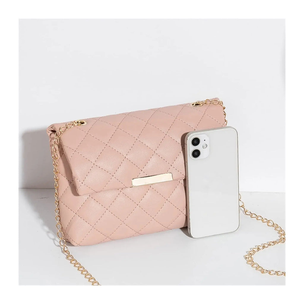 Diamond Lattice Women Shoulder Bag Female Embroidered Small Square Bag PU Crossbody Bags Handbag And Purses Phone Bags