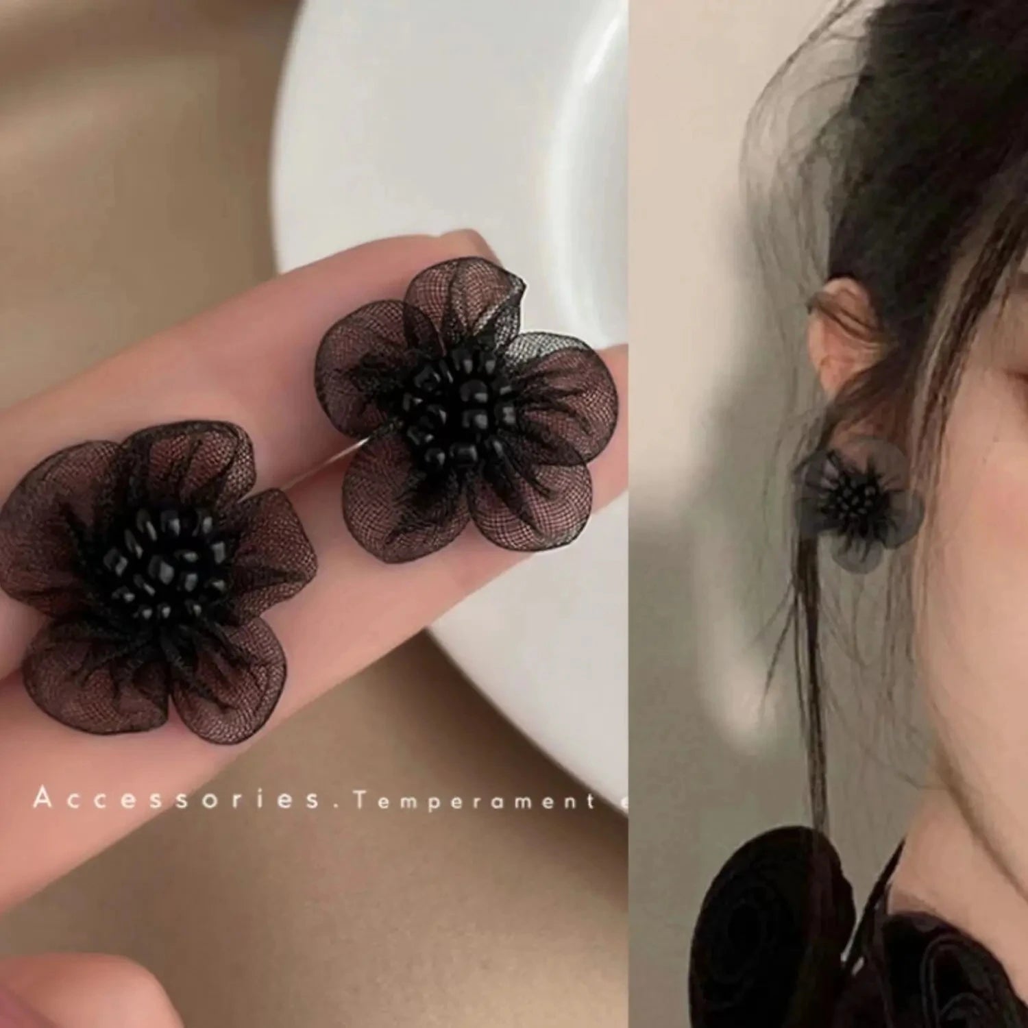 New Fashion Sweet Design Spring/Summer Blue Pink Enamel Flower Light Luxury High End Earrings Gifts For Women'S Jewelry
