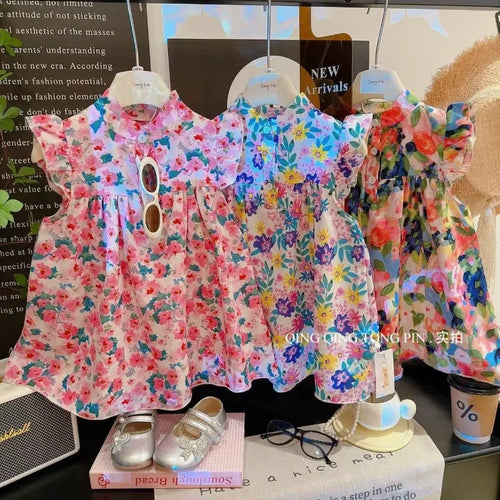 Baby Girls Beach Dress A Line Summer Soft Breathable Dress For Kids Holiday Vacation 2025