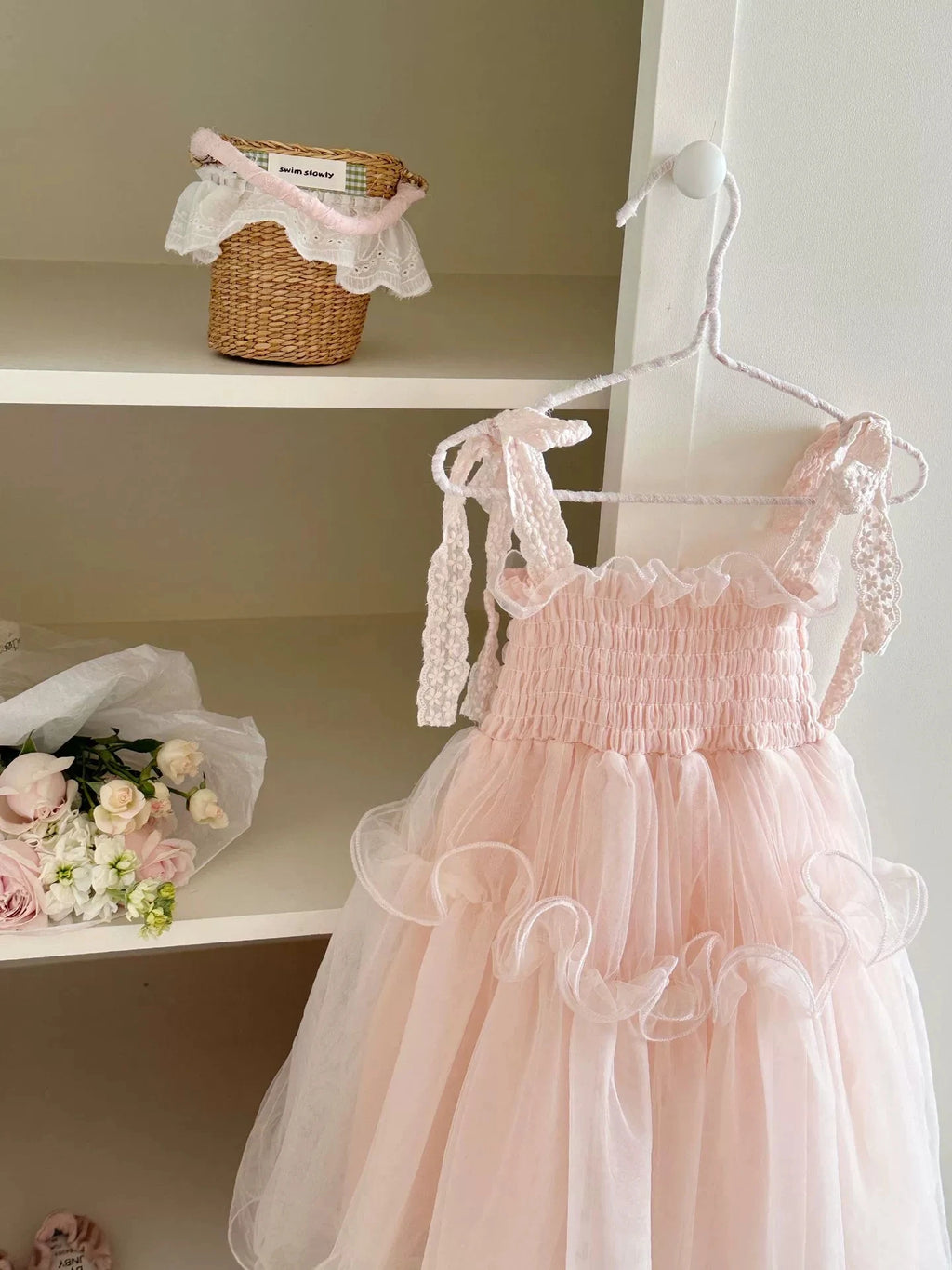 2026 Summer New Pink Princess Dress for Girls Children Fashionable and Sweet Baby Performance Dress