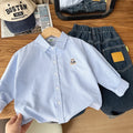 Cute Bear Boys Polo Shirts Long Sleeve Kids Tops Children's Clothes