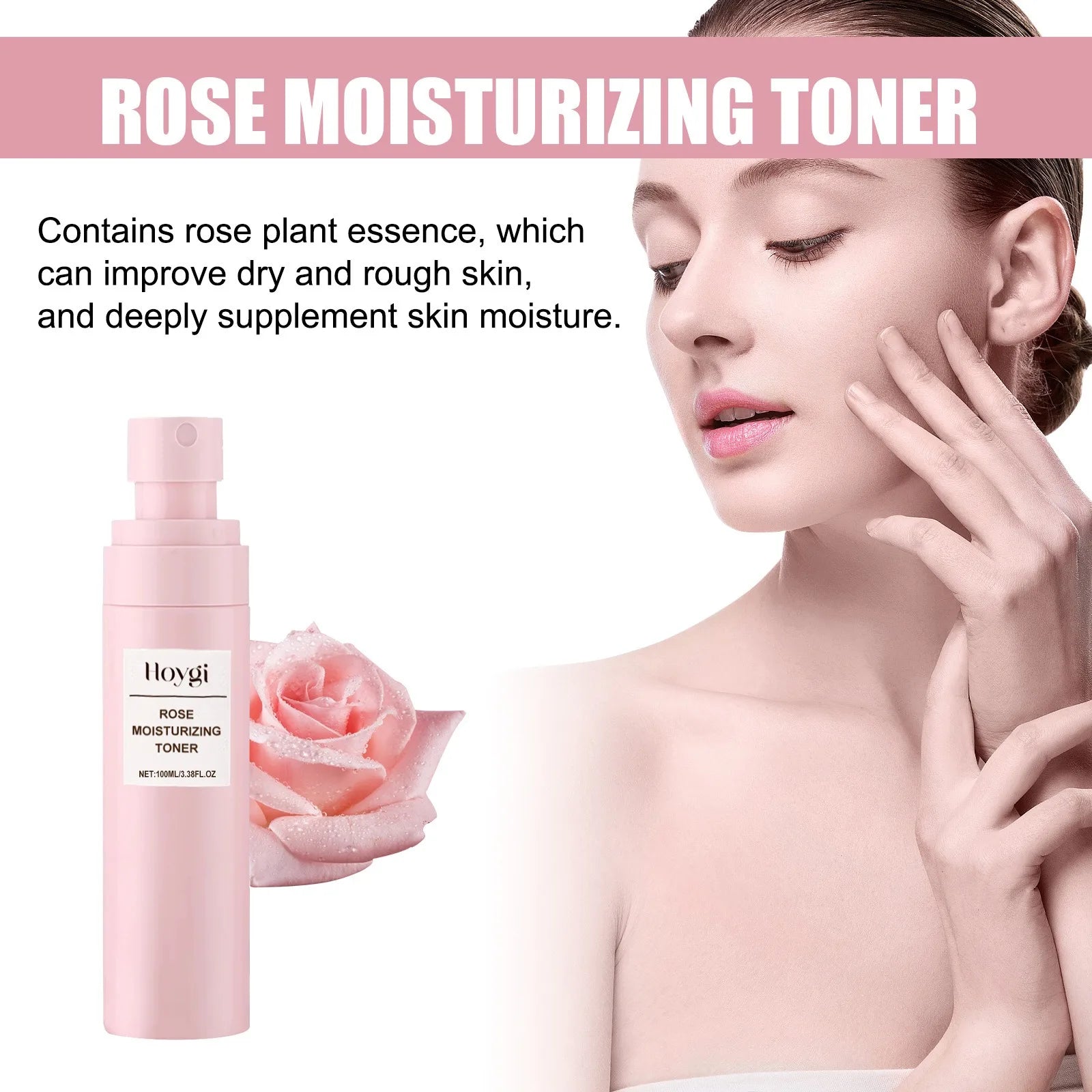 Rose Water Facial Spray Moisturizing Toner for Dry Skin Pore Minimization Bridal Skin Care Pre-Wedding Prep Facial Mist