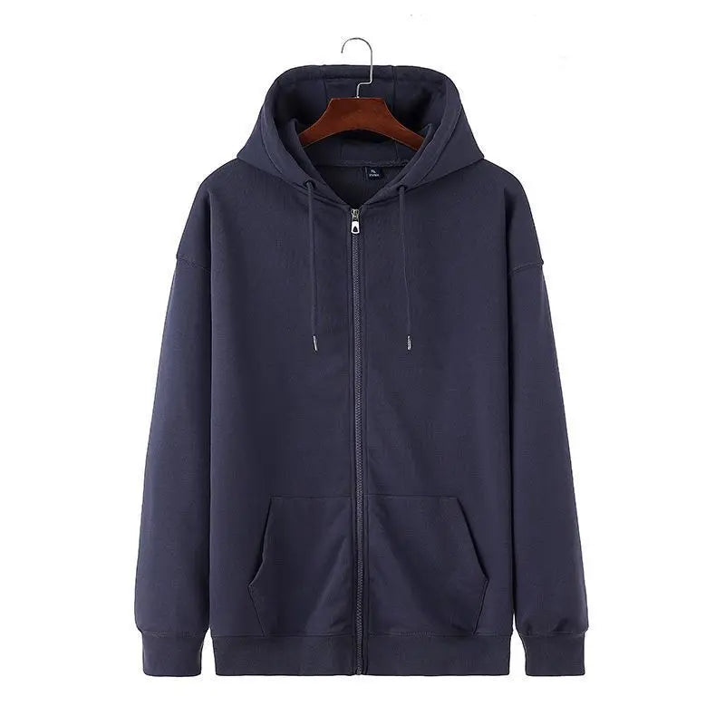 Men's Burgundy Hooded Sweatshirt Solid Color Casual Hoodie