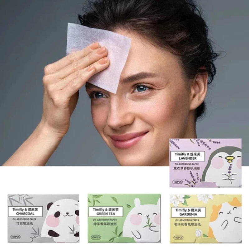 100pcs Fragrance Facial Oil Absorbing Paper facial absorbent paper Face Oil Absorbing Sheets Makeup Tools Skin Care for Women