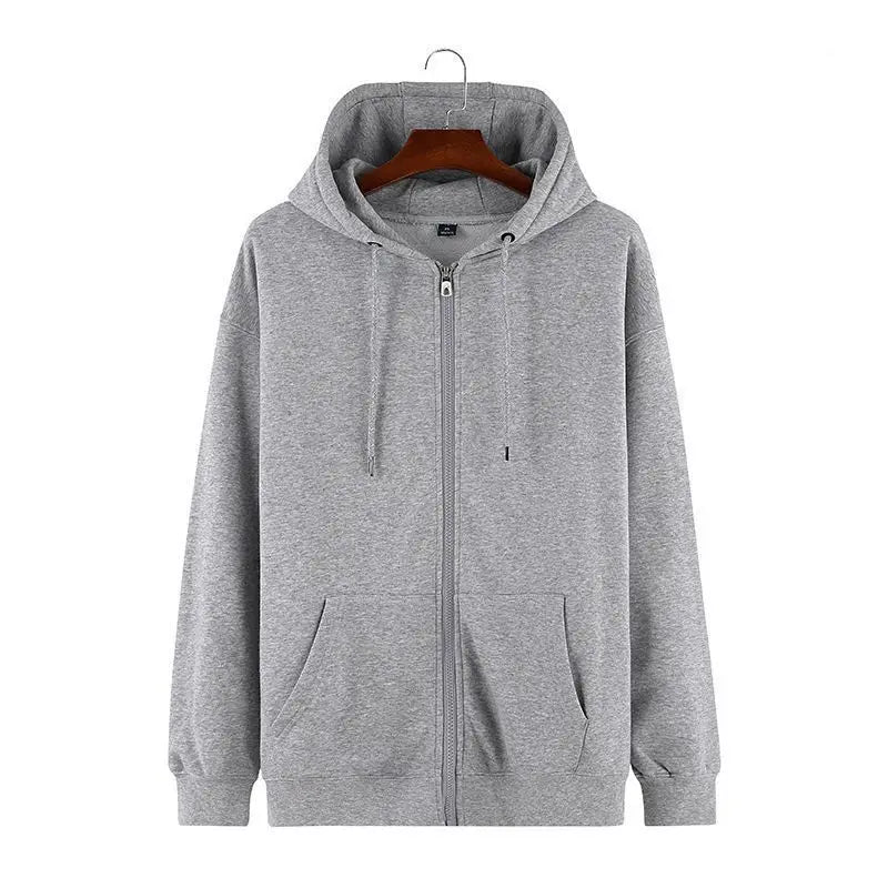 Men's Burgundy Hooded Sweatshirt Solid Color Casual Hoodie
