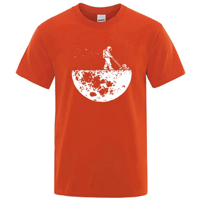 Men's Lunar Cleaner Graphic T-Shirt - Cotton Blend O-Neck Casual Tee