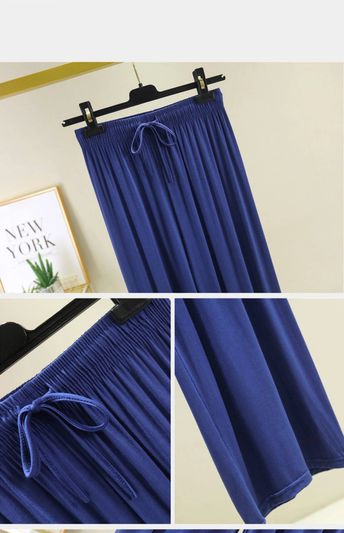 AINICEXIN Women's Wide Leg Pants - High Waist Casual Modal Trousers