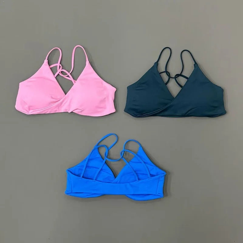 HISTELLO Vision Sports Bra Women Yoga Underwear Gym Running Exercise Backless Bra High Support Active Wear Fitness Workout Top