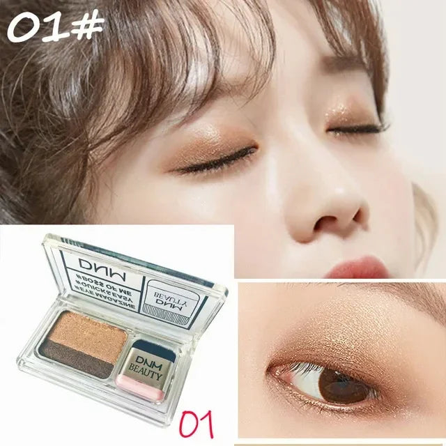 Two-Color Matte Eye Shadow Double Small Box Lazy Eye Shadow Easy To Carry Eyeshadow Tray Professional Women'S'S Cosmetics