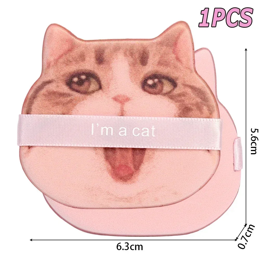 Makeup Puff Cute Cartoon Cat Dual Use For Dry Wet Application Air Cushion Sponge Foundation Concealer For Everyday Use