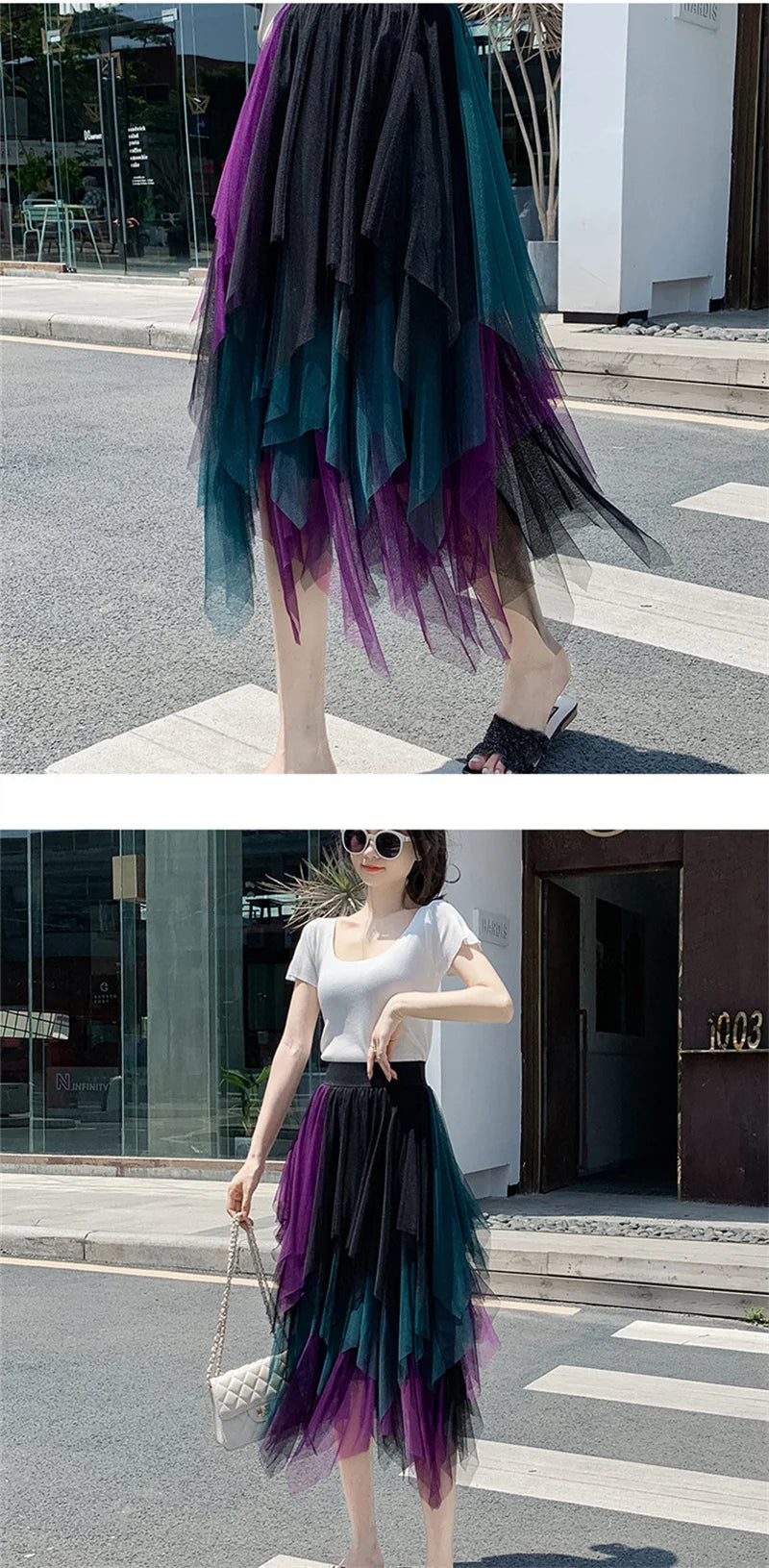 Summer Tutu Women Skirt Harajuku Casual Tulle Bottom Jupe Femme Faldas Fashion High Waist Midi Mesh Skirts Woman Clothing Saia