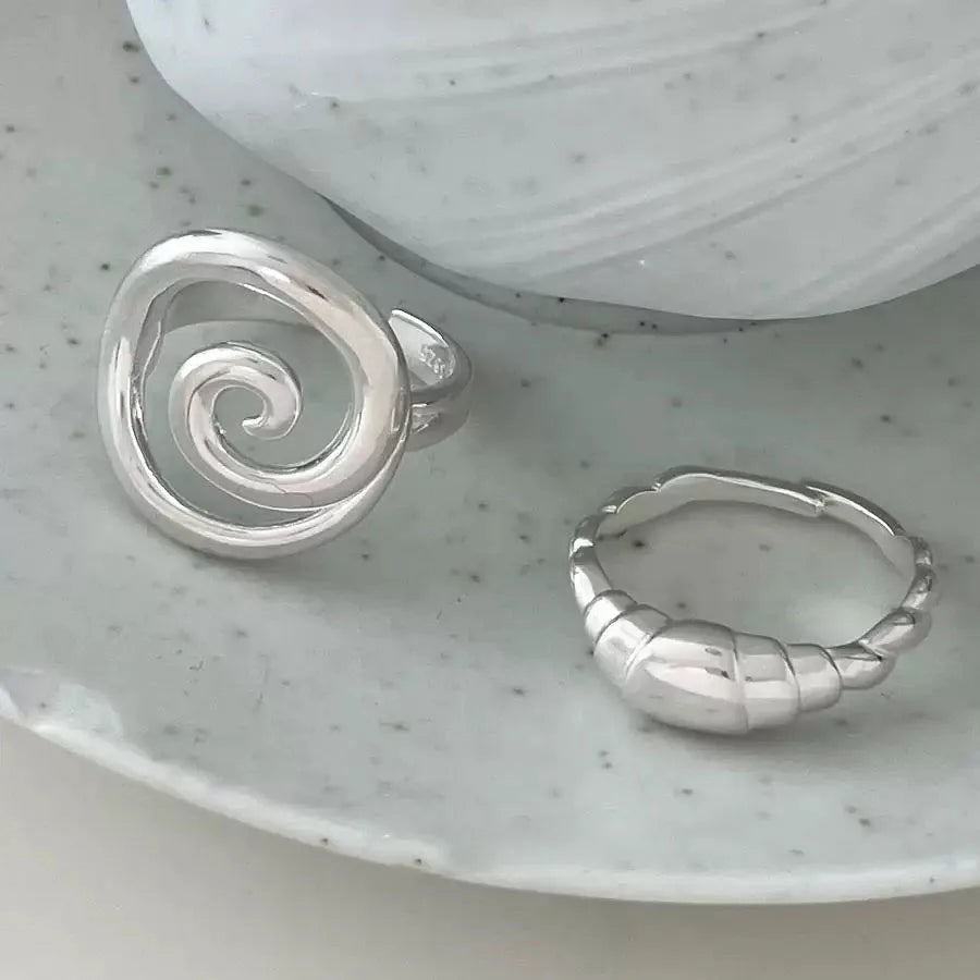 925 Sterling Silver Rings For Women'S Couple Minimalist Handmade Round Line Ring Jewelry Prevent Allergy