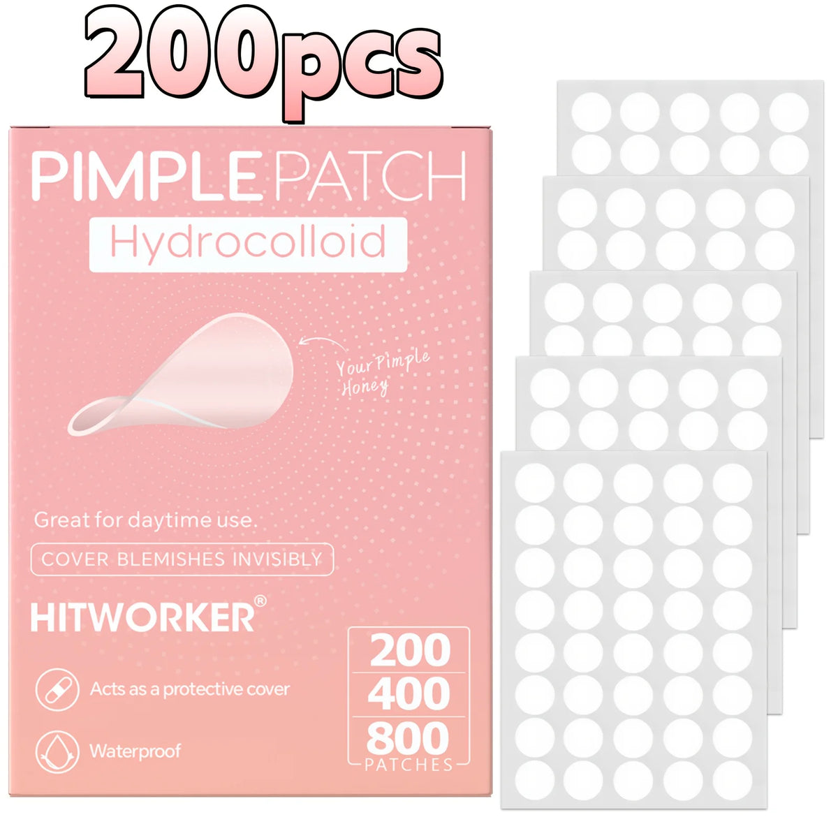 HITWORKER Hydrocolloid Acne Patches - 800-Piece Set