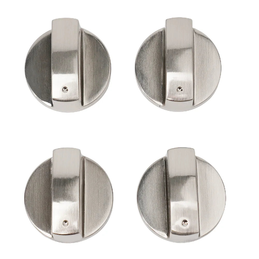 4PCS Gas Stove Knobs 6mm Silver Modern Kitchen Electric Cooker Oven Hob Control Switch For Household Hardware Replacement Tools