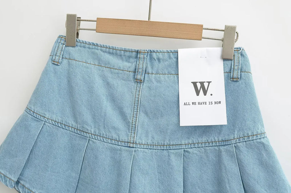 4 colors 2025 Y2K Low Waist Pleated Mini Skirt American Retro Women Package Hips Ruffles Short Skater Skirts With Shorts lining