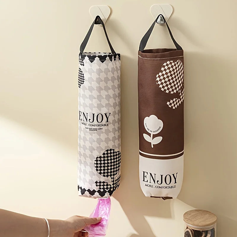 1 bolsa de almacenamiento de basura, artefacto de almacenamiento de cocina montado en la pared, bolsa colgante para almacenamiento de bolsas de plástico de basura, clasificación de artículos varios