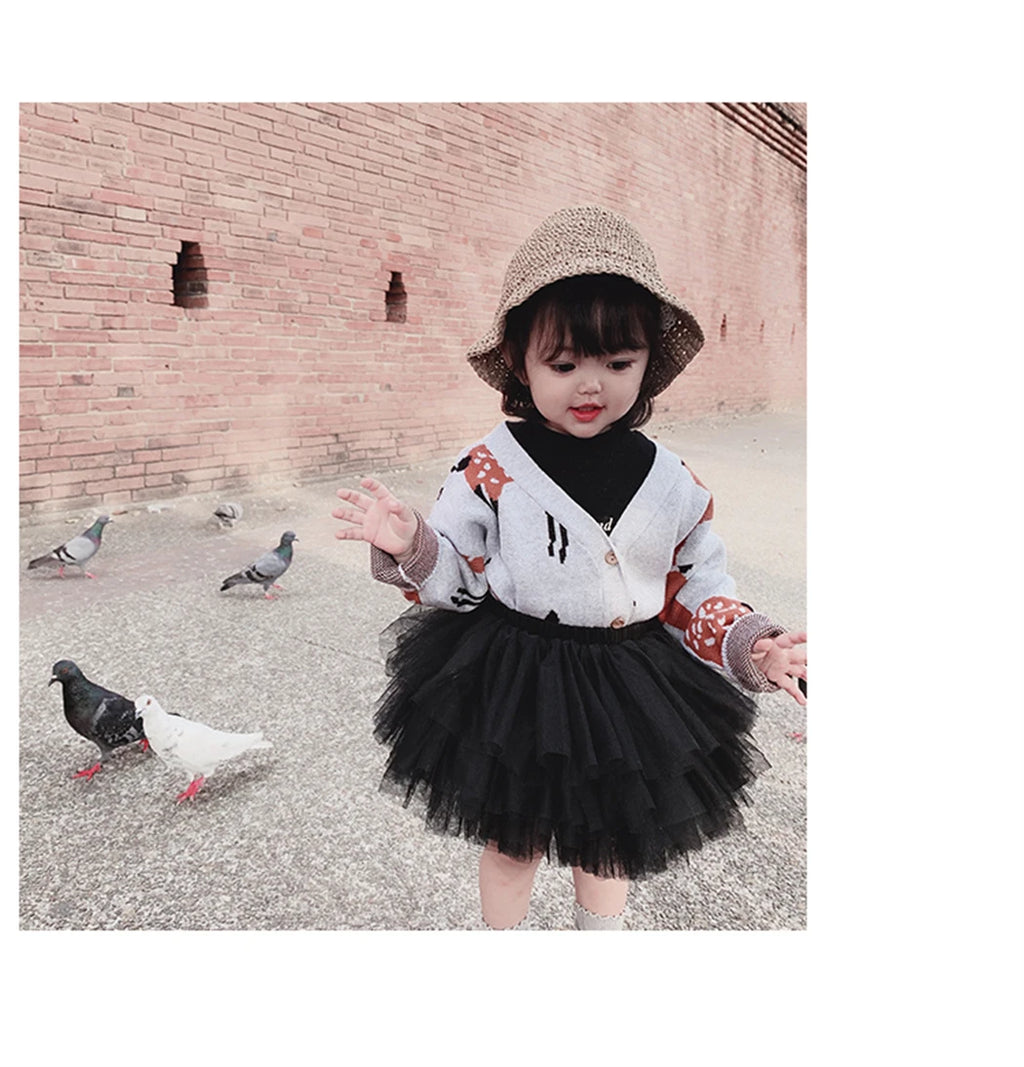 Little Girls Tutu Skirts Black Fluffy Toddler Tulle Princess Ball Gown Pettiskirt Ballet Dance Kids Party/birthday Skirt 1-7T