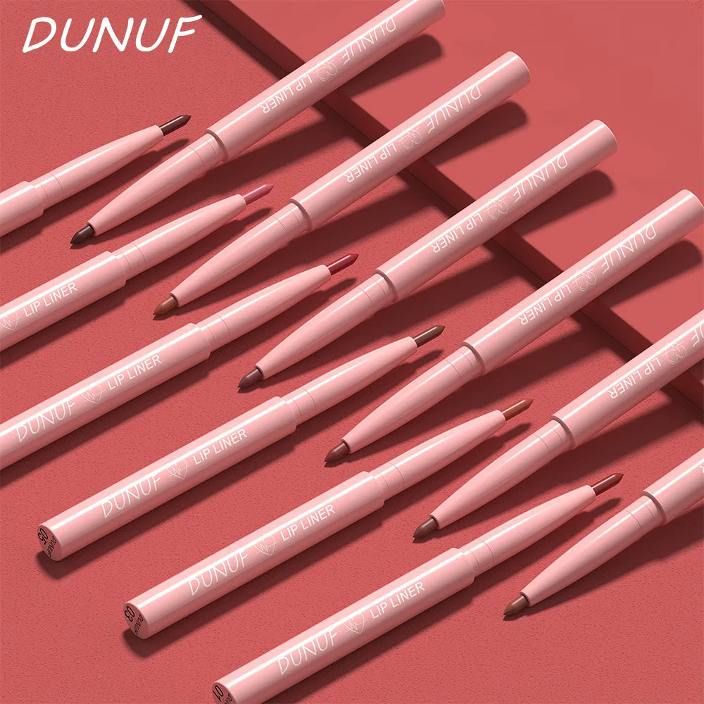 12 Colors Matte Red Brown Lipliner Pencil Waterproof Non-stick Cup Slim Lipstick Make Up Nude Pink Lip Liner Outline Lip Contour