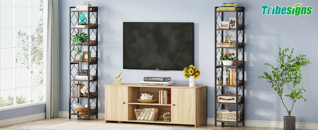 Tribesigns 78.7 Inch Extra Tall Narrow Bookshelf, 7 Tier Skinny Bookcase for Small Spaces, Freestanding Display Shelves